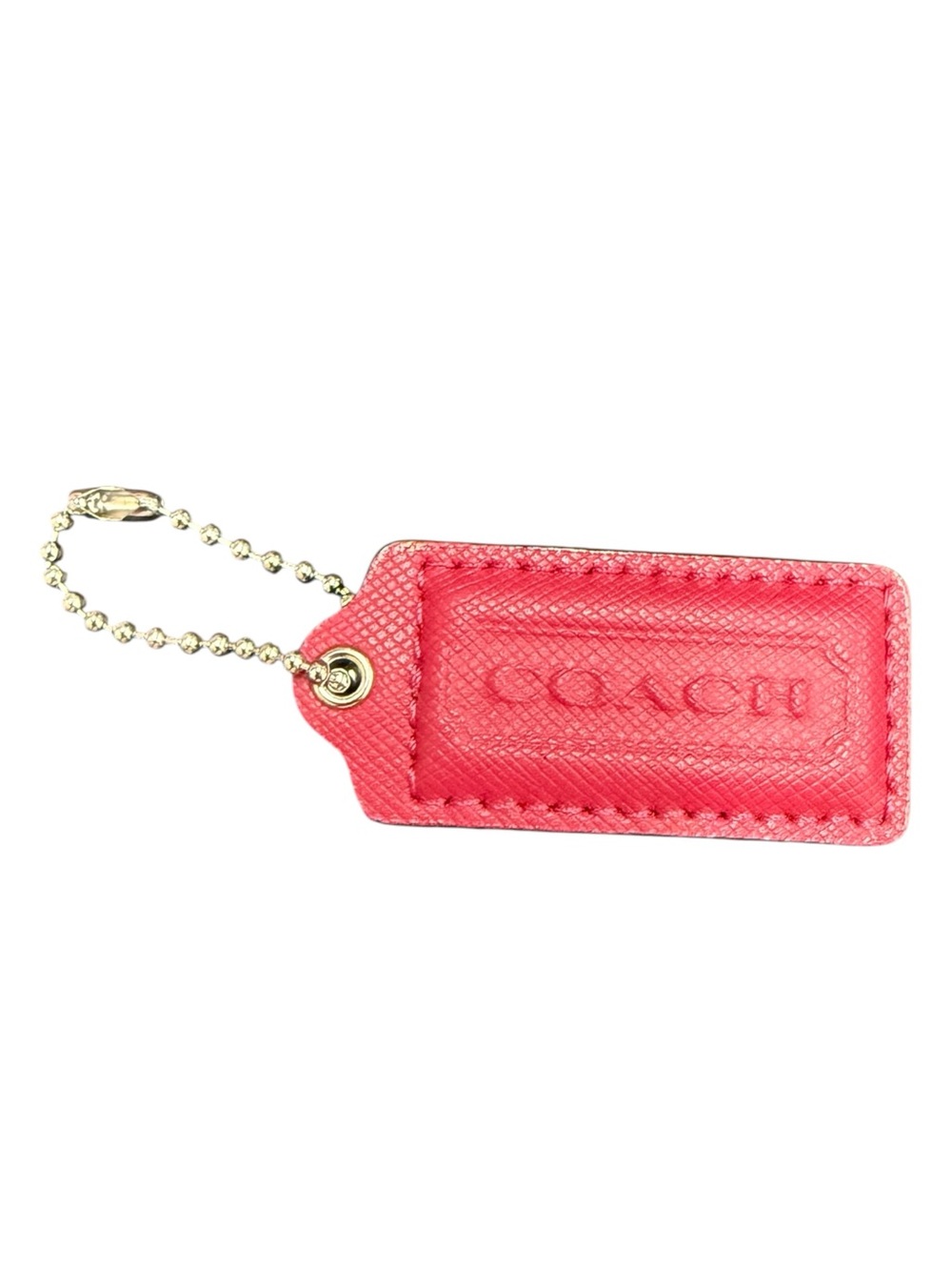 Coach Dark Pink Saffiano Leather Purse Chatm Tag